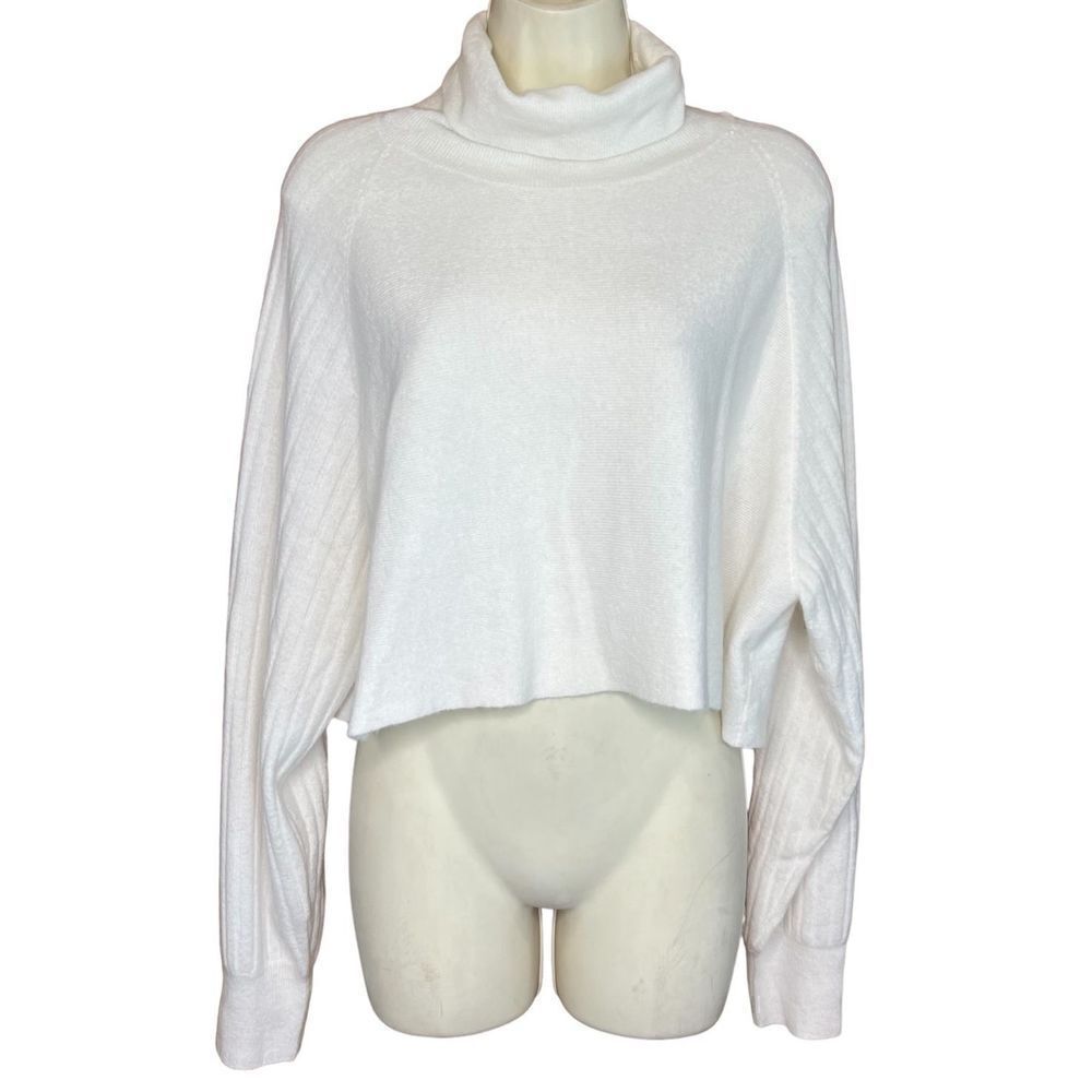 All Saints Wool & Alpaca Blend Turtleneck Cropped Sweater NWOT Size Large